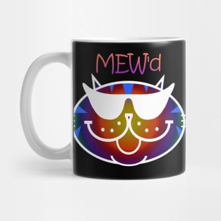 MEW'd - Dark Rainbow, White Outline Mug